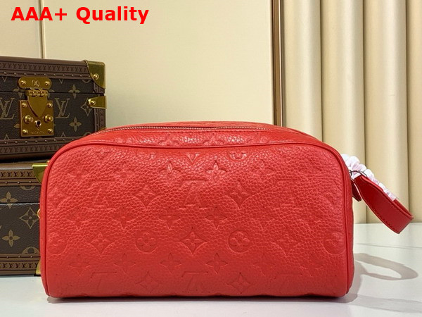 Louis Vuitton Dopp Kit in Sari Red Taurillon Monogram Embossed Cowhide Leather M13023 Replica