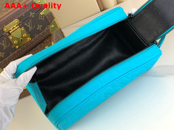 Louis Vuitton Dopp Kit in Turquoise Taurillon Monogram Embossed Cowhide Leather Replica