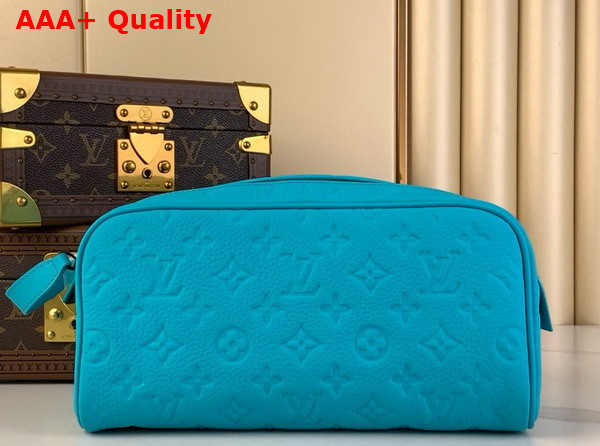 Louis Vuitton Dopp Kit in Turquoise Taurillon Monogram Embossed Cowhide Leather Replica