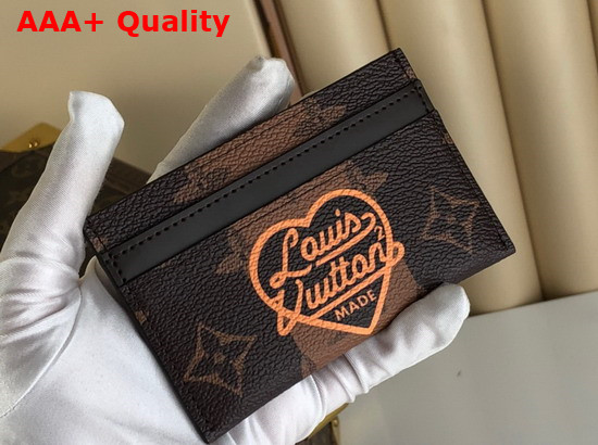 Louis Vuitton Double Card Holder Monogram Stripes Brown Canvas Nigo x Louis Vuitton Capsule Collection M81006 Replica