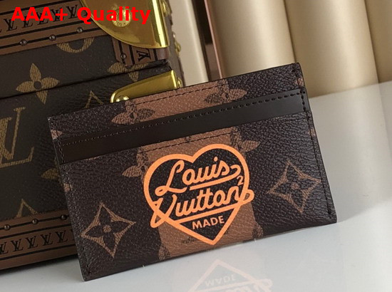 Louis Vuitton Double Card Holder Monogram Stripes Brown Canvas Nigo x Louis Vuitton Capsule Collection M81006 Replica