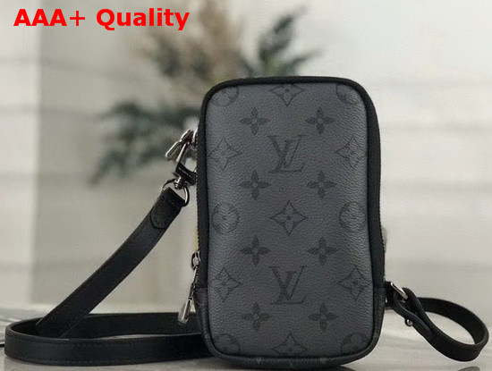 Louis Vuitton Double Phone Pouch Monogram Eclipse Canvas and Monogram Eclipse Reverse Coated Canvas M69534 Replica