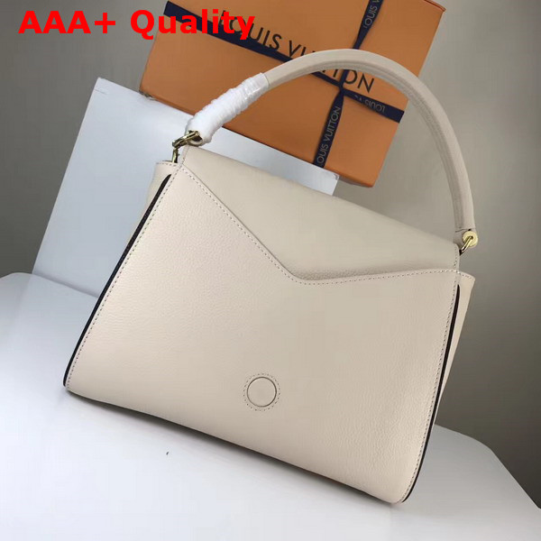 Louis Vuitton Double V Beige Small Grained Calf Leather and Monogram Canvas Flap M54438 Replica