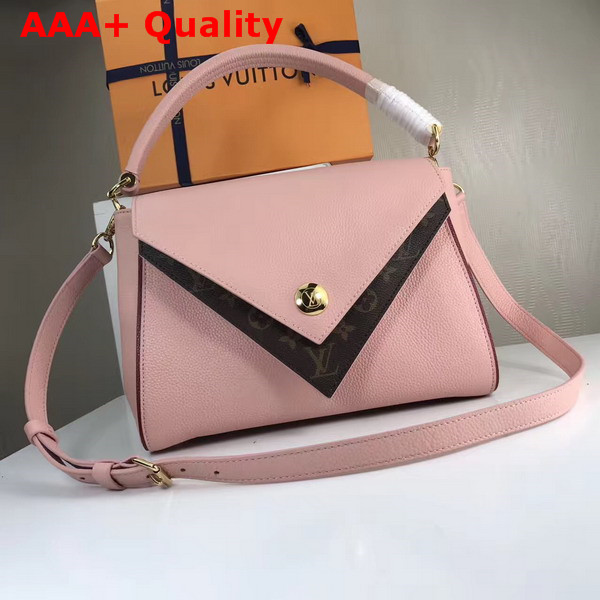 Louis Vuitton Double V Pink Small Grained Calf Leather and Monogram Canvas Flap M54440 Replica