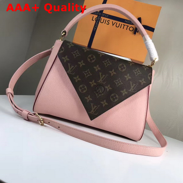 Louis Vuitton Double V Pink Small Grained Calf Leather and Monogram Canvas Flap M54440 Replica