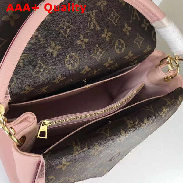 Louis Vuitton Double V Pink Small Grained Calf Leather and Monogram Canvas Flap M54440 Replica