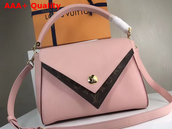 Louis Vuitton Double V Pink Small Grained Calf Leather and Monogram Canvas Flap M54440 Replica