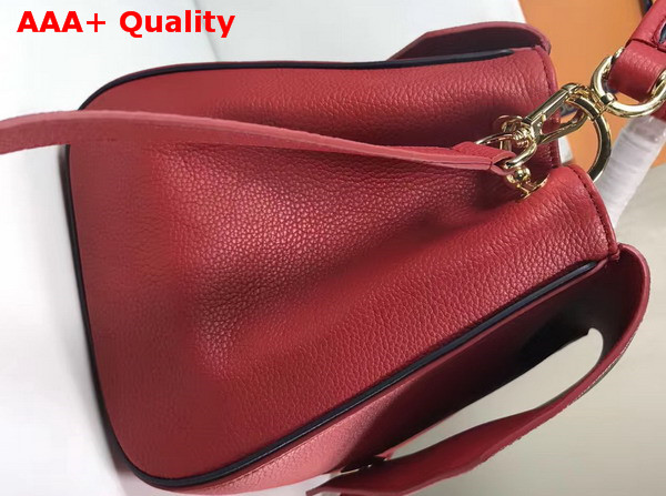 Louis Vuitton Double V Red Small Grained Calf Leather and Monogram Canvas Flap M54624 Replica