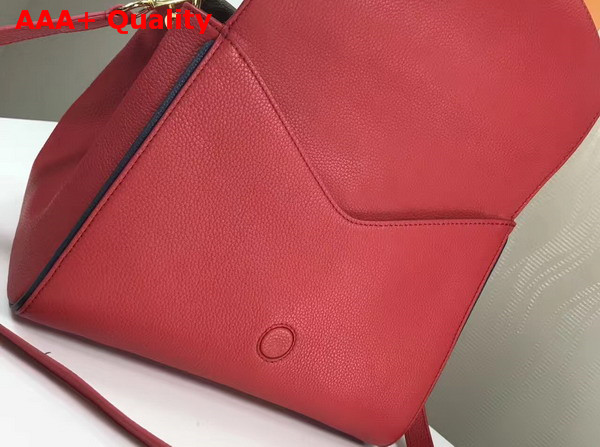 Louis Vuitton Double V Red Small Grained Calf Leather and Monogram Canvas Flap M54624 Replica