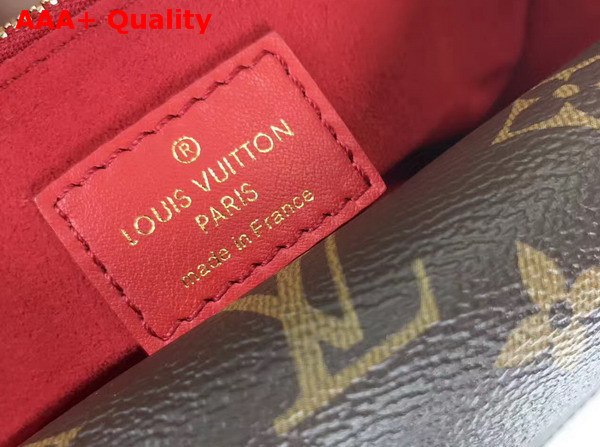 Louis Vuitton Double V Red Small Grained Calf Leather and Monogram Canvas Flap M54624 Replica