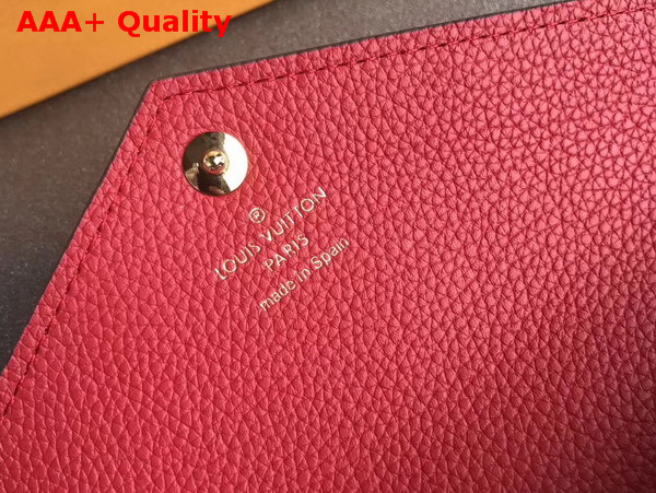 Louis Vuitton Double V Wallet Rubis Grained Calf Leather with Iconic Monogram Canvas M64317 Replica