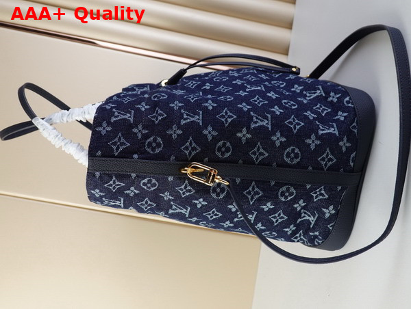 Louis Vuitton Drawstring Bucket Bag in Blue Monogram Jacquard Denim Replica