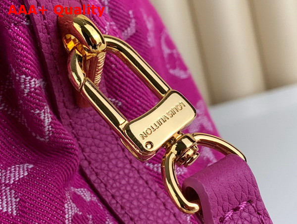 Louis Vuitton Drawstring Bucket Bag in Fuchsia Monogram Jacquard Denim Replica