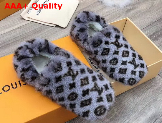 Louis Vuitton Dreamy Flat Loafer Gray Mink Fur 1A5T09 Replica