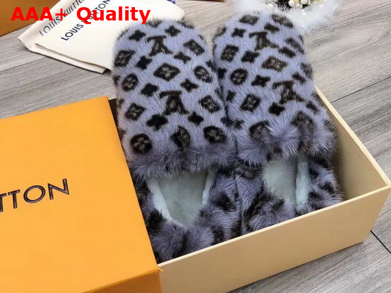 Louis Vuitton Dreamy Flat Loafer Gray Mink Fur 1A5T09 Replica