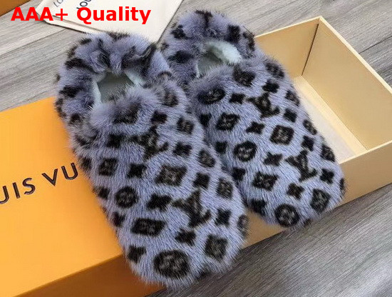 Louis Vuitton Dreamy Flat Loafer Gray Mink Fur 1A5T09 Replica