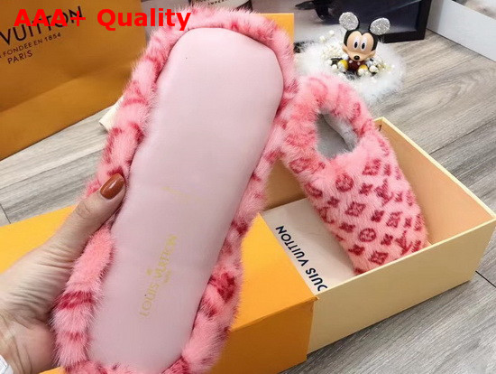 Louis Vuitton Dreamy Flat Loafer Pink Mink Fur Replica