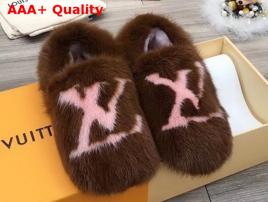 Louis Vuitton Dreamy Slippers Beige Mink Fur 1A4MD8 Replica