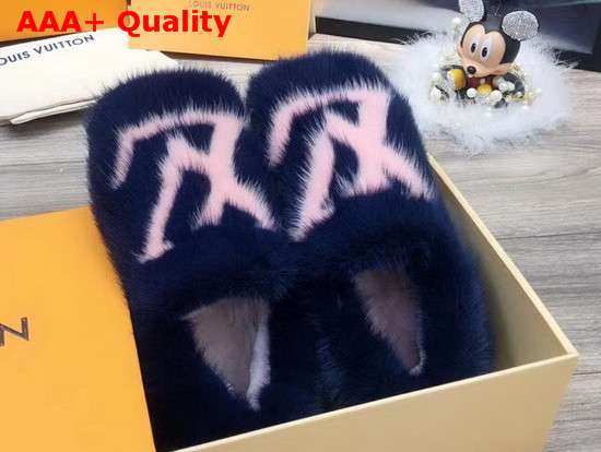 Louis Vuitton Dreamy Slippers Marine Mink Fur 1A4MD0 Replica