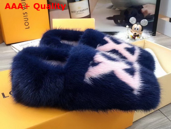 Louis Vuitton Dreamy Slippers Marine Mink Fur 1A4MD0 Replica