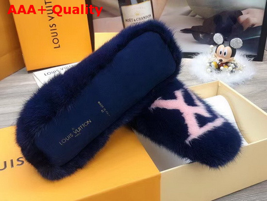 Louis Vuitton Dreamy Slippers Marine Mink Fur 1A4MD0 Replica