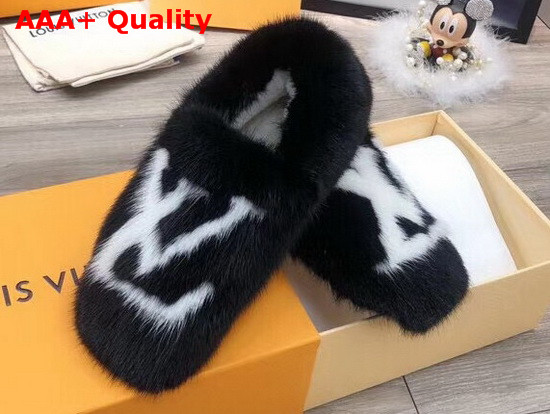 Louis Vuitton Dreamy Slippers Noir Mink Fur 1A4MCS Replica