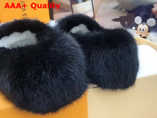 Louis Vuitton Dreamy Slippers Noir Mink Fur 1A4MCS Replica