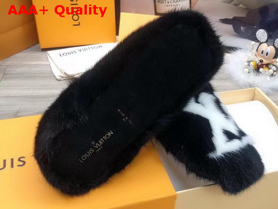 Louis Vuitton Dreamy Slippers Noir Mink Fur 1A4MCS Replica