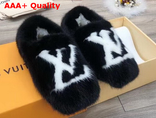 Louis Vuitton Dreamy Slippers Noir Mink Fur 1A4MCS Replica