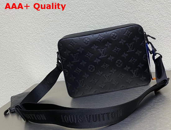 Louis Vuitton Duo Messenger Bag in Black Monogram Shadow Leather M69827 Replica