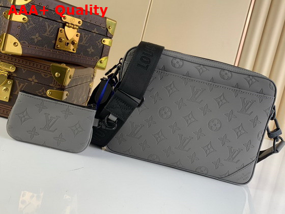 Louis Vuitton Duo Messenger in Anthracite Gray Monogram Shadow Calf Leather M46104 Replica