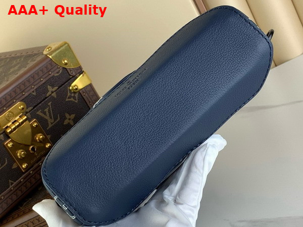 Louis Vuitton Duo Slingbag Ink Blue White Monogram Shadow Calf Leather M24751 Replica