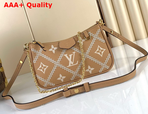 Louis Vuitton Easy Pouch On Strap Monogram Empreinte Arizona Beige Creme Beige M81137 Replica