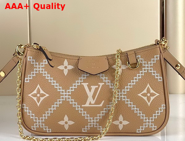 Louis Vuitton Easy Pouch On Strap Monogram Empreinte Arizona Beige Creme Beige M81137 Replica