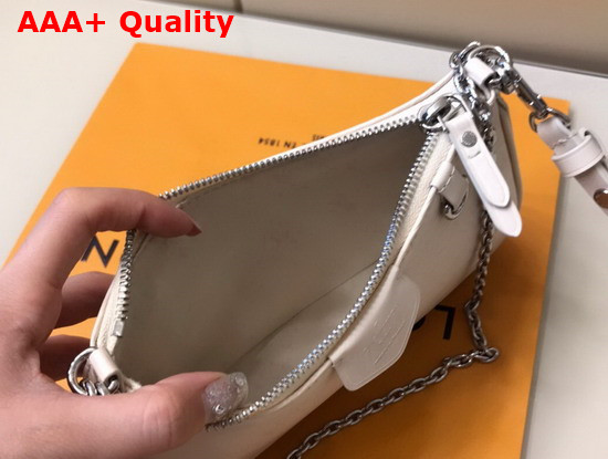 Louis Vuitton Easy Pouch On Strap Quartz White Epi Embossed Supple Grained Cowhide Leather M80479 Replica