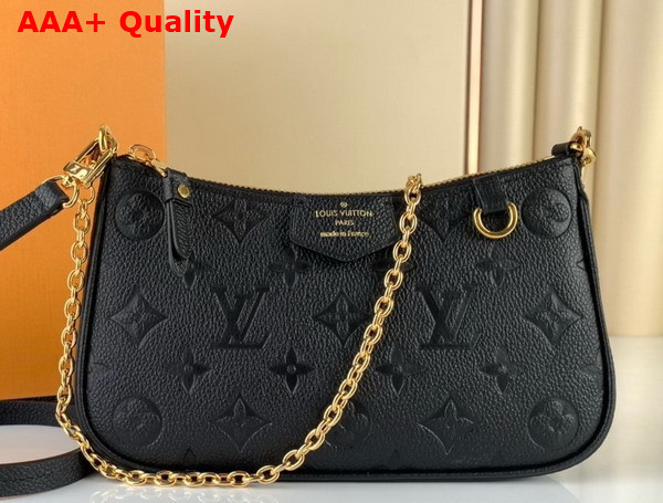 Louis Vuitton Eeasy Pouch On Strap Black Monogram Empreinte Leather M80349 Replica