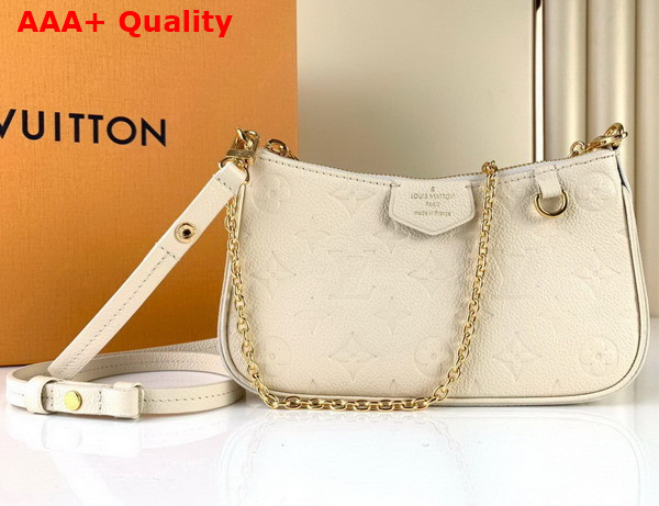 Louis Vuitton Eeasy Pouch On Strap Creme Monogram Empreinte Leather M81066 Replica