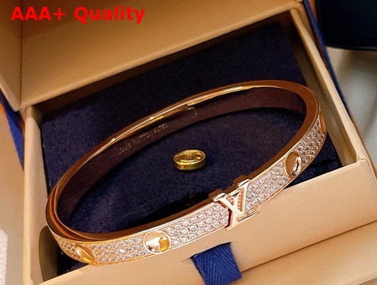 Louis Vuitton Empreinte Bangle Pink Gold and Pave Diamonds Q95794 Replica