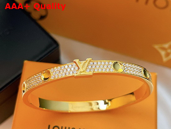 Louis Vuitton Empreinte Bangle Yellow Gold and Pave Diamonds Q95785 Replica