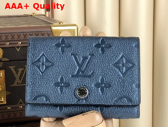 Louis Vuitton Enveloppe Carte De Visite Navy Blue Monogram Empreinte Leather M80944 Replica