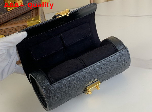 Louis Vuitton Etui Bijoux Jewelry Case in Black Monogram Empreinte Leather Replica