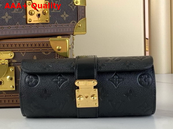 Louis Vuitton Etui Bijoux Jewelry Case in Black Monogram Empreinte Leather Replica