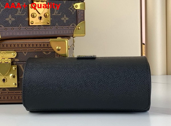 Louis Vuitton Etui Bijoux Jewelry Case in Black Taiga Leather Replica