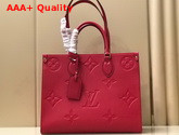 Louis Vuitton Exclusive Online Onthego MM Tote Bag in Red Monogram Empreinte Leather Replica