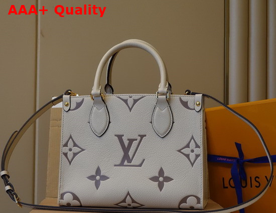 Louis Vuitton Exclusive Online Onthego PM Cream Bois de Rose Pink Bicolor Monogram Empreinte Leather M45654 Replica