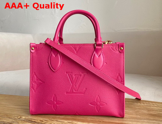 Louis Vuitton Exclusive Online Onthego PM Tote Freesia Pink Monogram Empreinte Leather M45660 Replica