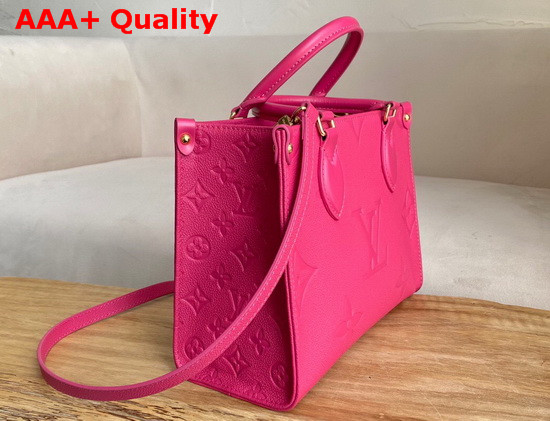 Louis Vuitton Exclusive Online Onthego PM Tote Freesia Pink Monogram Empreinte Leather M45660 Replica