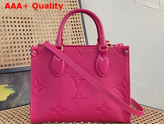 Louis Vuitton Exclusive Online Onthego PM Tote Freesia Pink Monogram Empreinte Leather M45660 Replica