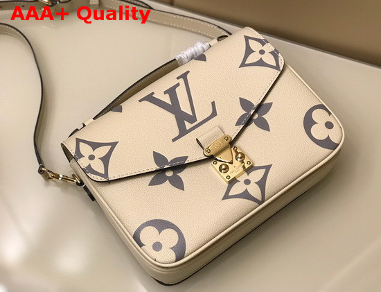 Louis Vuitton Exclusive Online Pochette Metis Bicolor Monogram Empreinte Leather Cream Bois de Rose Pink M45596 Replica