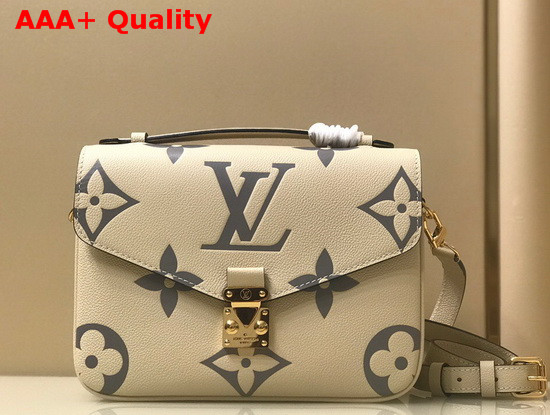 Louis Vuitton Exclusive Online Pochette Metis Bicolor Monogram Empreinte Leather Cream Bois de Rose Pink M45596 Replica